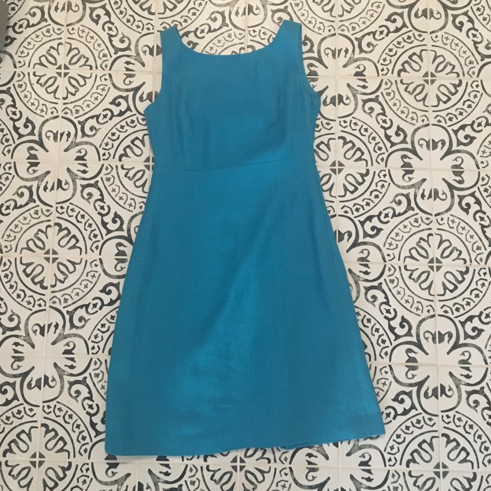 Classy Teal Talbots Dress w/ button detail on back